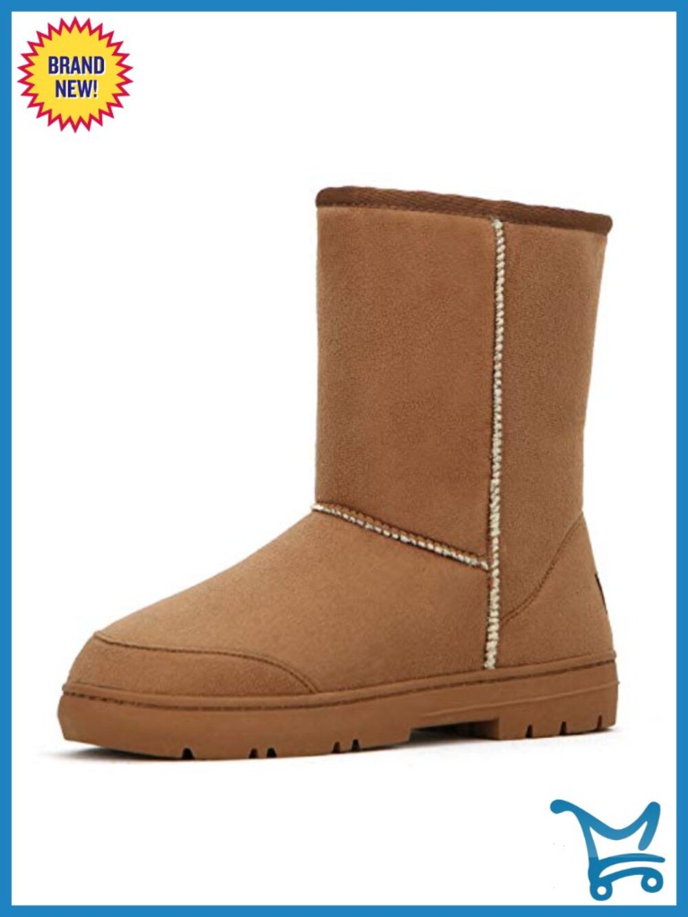 Women's Winter Snow Boots - Mid-Calf Slip-On with Fur Lining